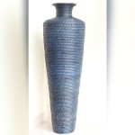 Cane flower vase tall (Blue)